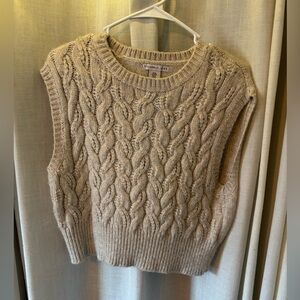 Sincerely Jules Cable Knit Sweater Vest - Beige